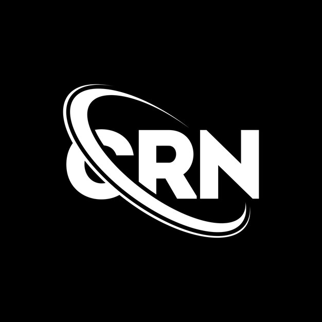 Вектор Логотип crn, буква crn, дизайн логотипа, инициалы crn, связанные с кругом и заглавными буквами, логотип, монограмма crn, типография для технологического бизнеса и бренда недвижимости