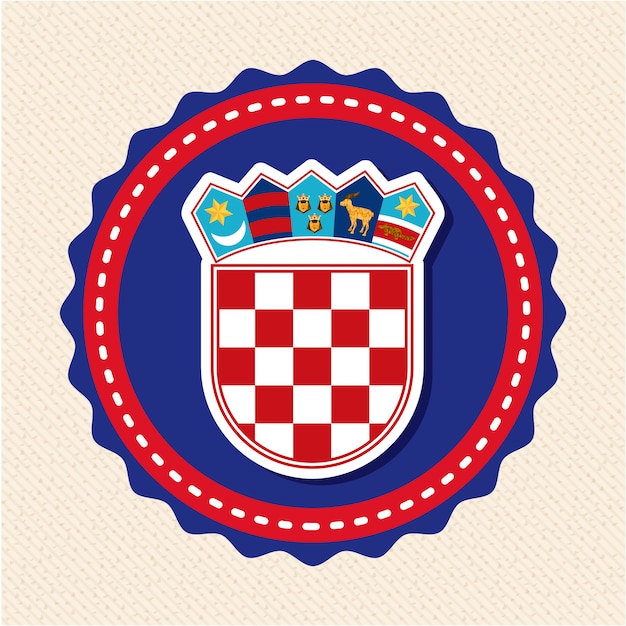 Croatia design over beige background vector illustration