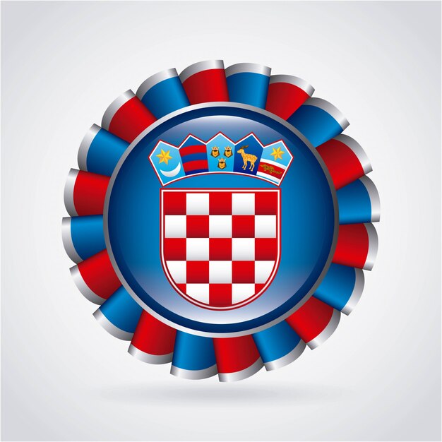 Croatia design over gray background vector illustration