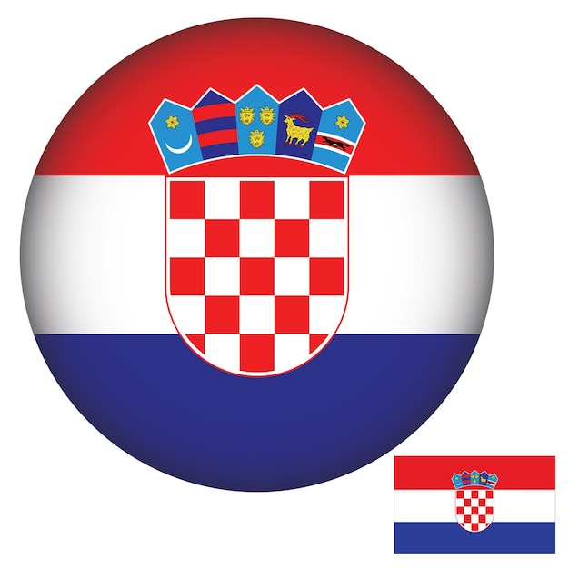 Вектор Флаг хорватии круглая форма