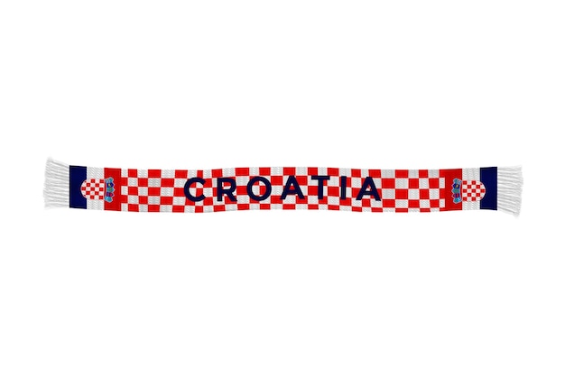 Croatia flag scarf football fans vector art illustration