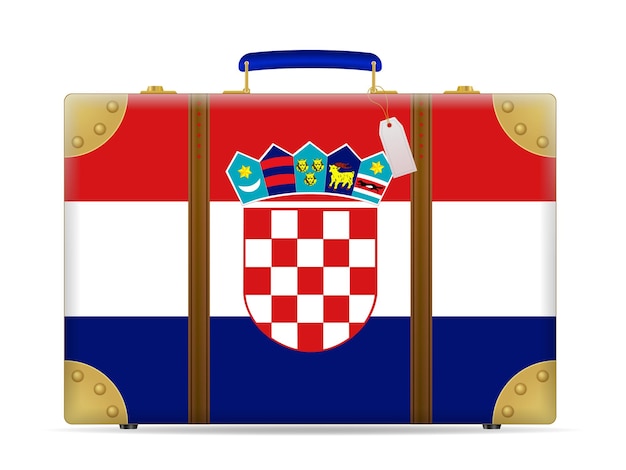 Croatia flag travel suitcase