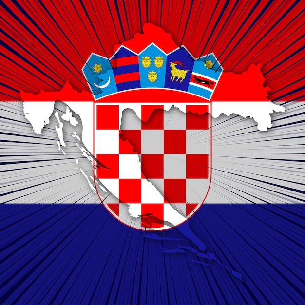 クロアチア独立記念日マップデザイン