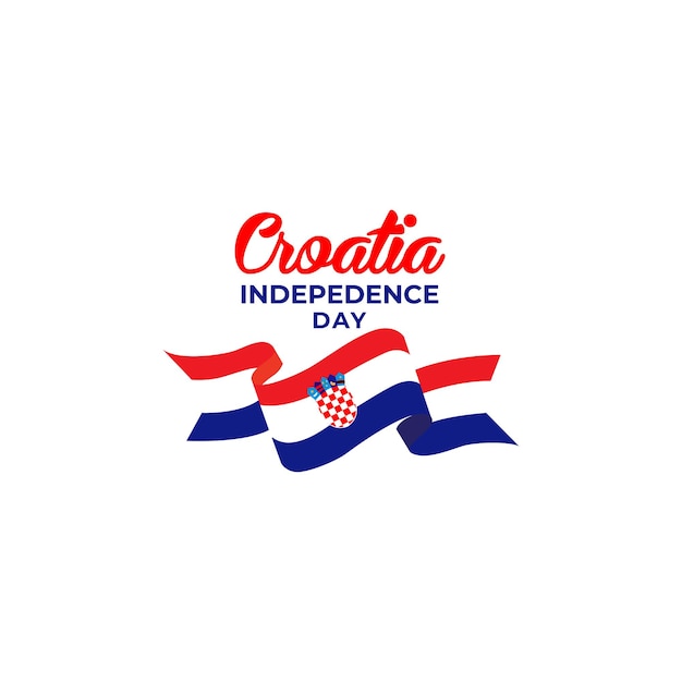 Croatia independence day with croatia flag logo design illustration