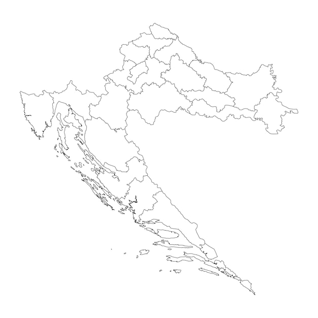 Vector croatia map with counties vector illustration