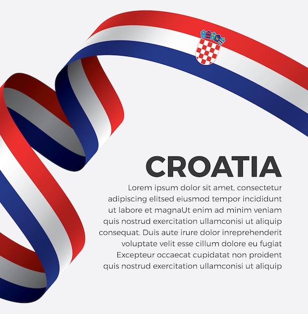 Croatia ribbon flag vector illustration on a white background Premium Vector