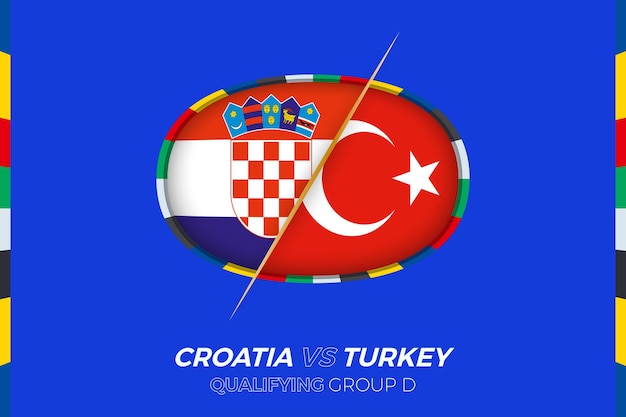 ヨーロッパサッカートーナメント予選グループdのクロアチア対トルコのアイコン