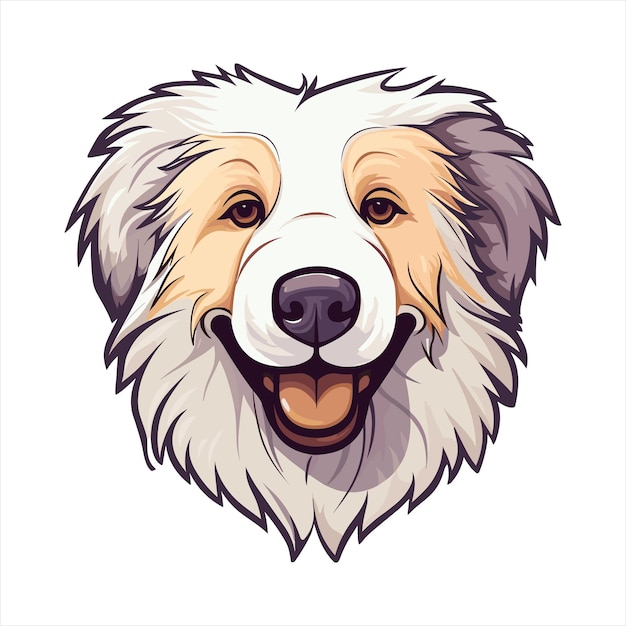 Vector croatian sheepdog dog breed cute cartoon kawaii character animal pet isolated sticker illustration
