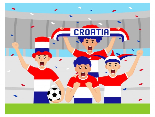 Croatian supporters in flat design