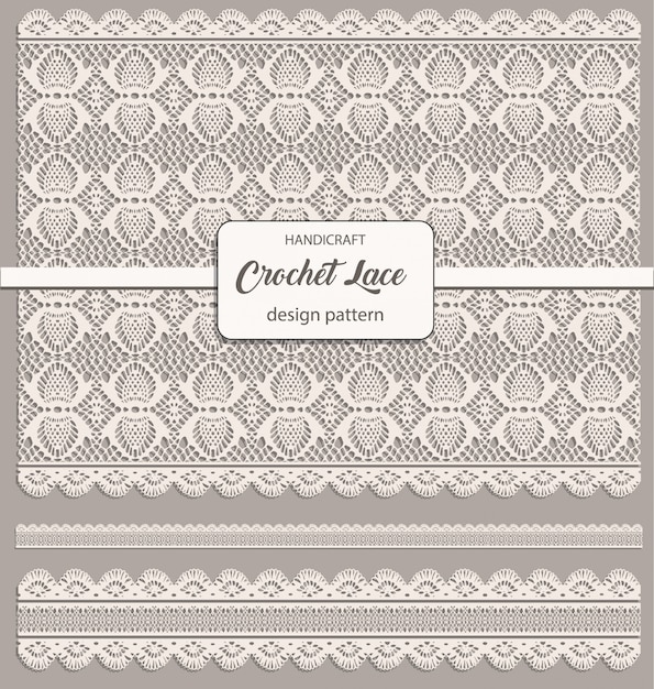 Vector crochet lace design pattern