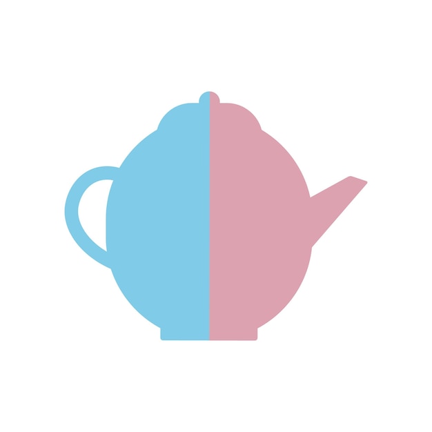 Crockery vector colorful teapot isolated