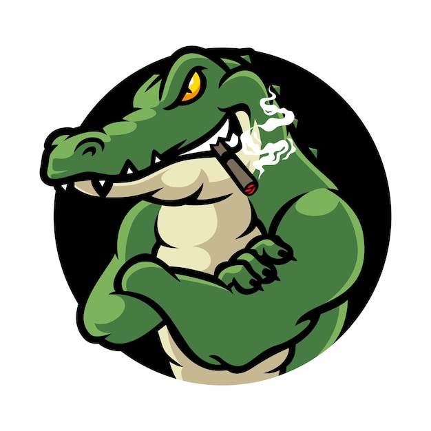 Crocodile alligator cartoon character vector