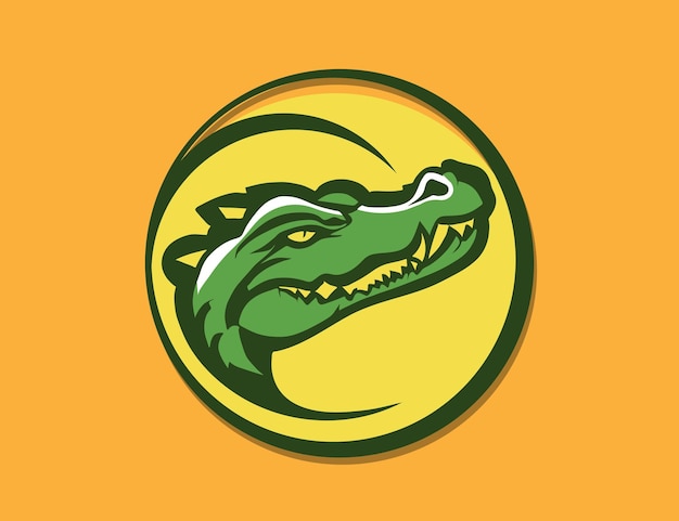 Crocodile alligator cartoon mascot abstract minimal drawing for a logo design