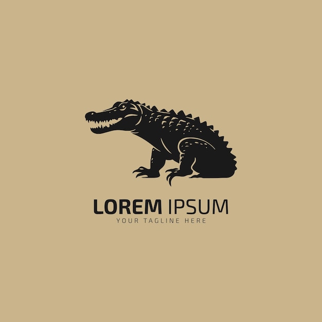 Crocodile or alligator logo vector Abstract crocodile on skin background