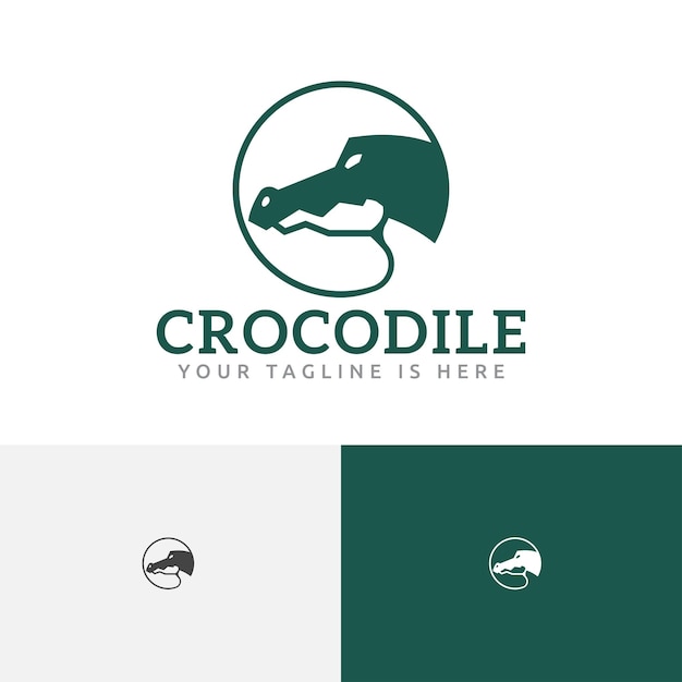 Vector crocodile alligator wild reptile animal nature wildlife logo