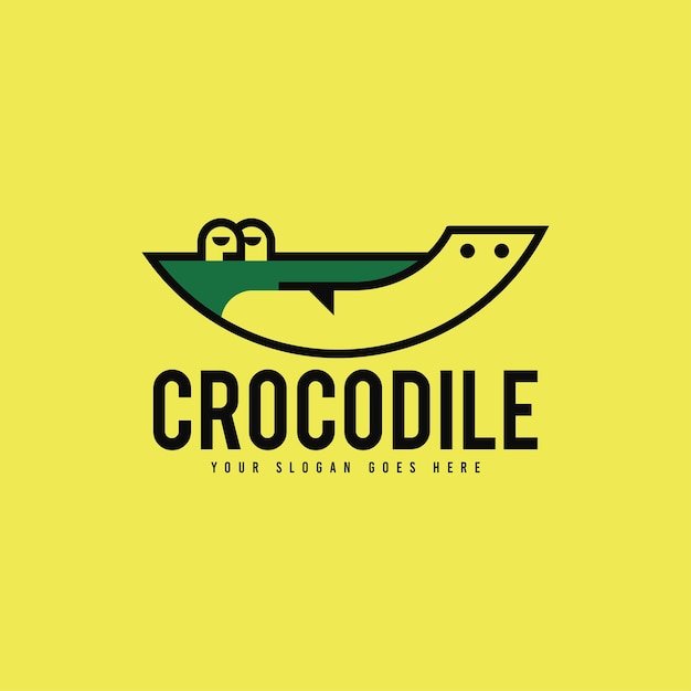 Концепция дизайна логотипа животных крокодил вектор концепция дизайна логотипа рептилии крокодил