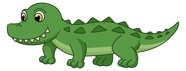 Vector crocodile baby character cartoon alligator wild animal isolated on white background