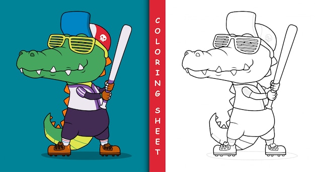 Crocodile baseball player