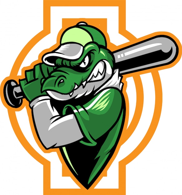 Vector crocodile baseball