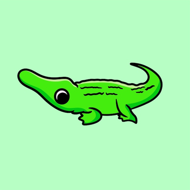 Premium Vector | Crocodile cartoon character mascot flat design fur animal  cute animal funny animal fun animal logo design