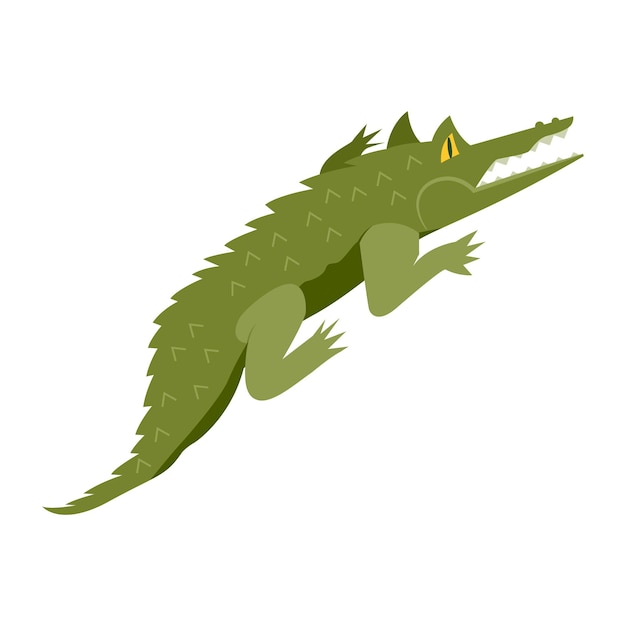 crocodile cartoon style on white vector illustration
