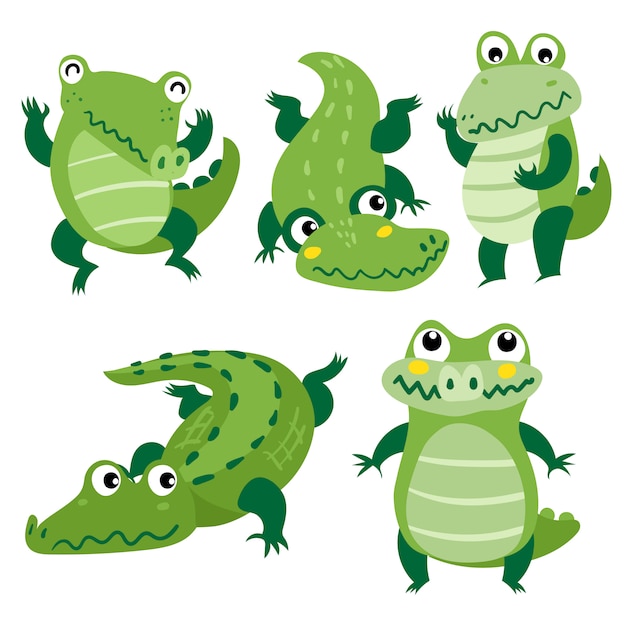 Vector crocodile character vector design