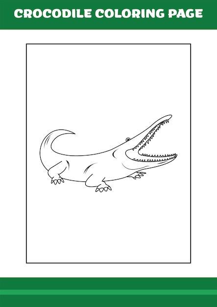 Crocodile Coloring Page illustration of Cartoon crocodile for Coloring book