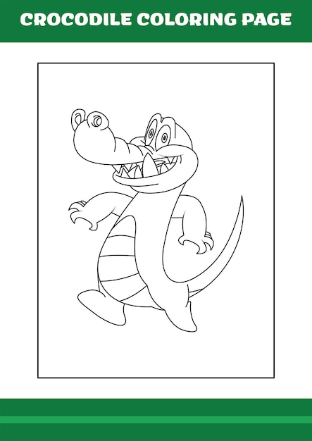 Crocodile Coloring Page illustration of Cartoon crocodile for Coloring book