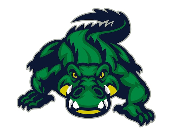 Вектор Крокодил ползающий талисман логотип