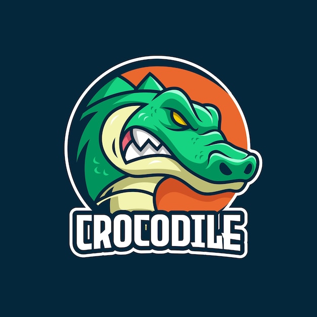 Vector crocodile e-sports logo template