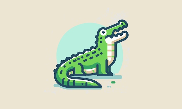 Vector crocodile green vector illustration flat design