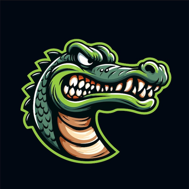 Vector crocodile head mascot logo template