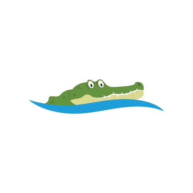 Modello di progettazione dell'illustrazione di vettore dell'icona del coccodrillo