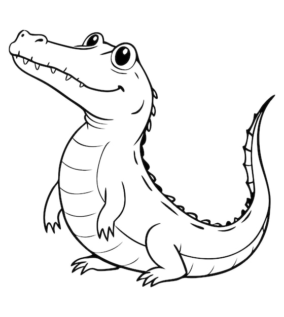 crocodile line art