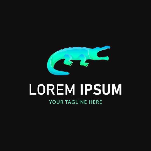 Crocodile Logo Design. Animal Logo Gradient Style