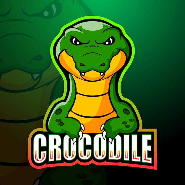 Vector crocodile mascot esport illustration