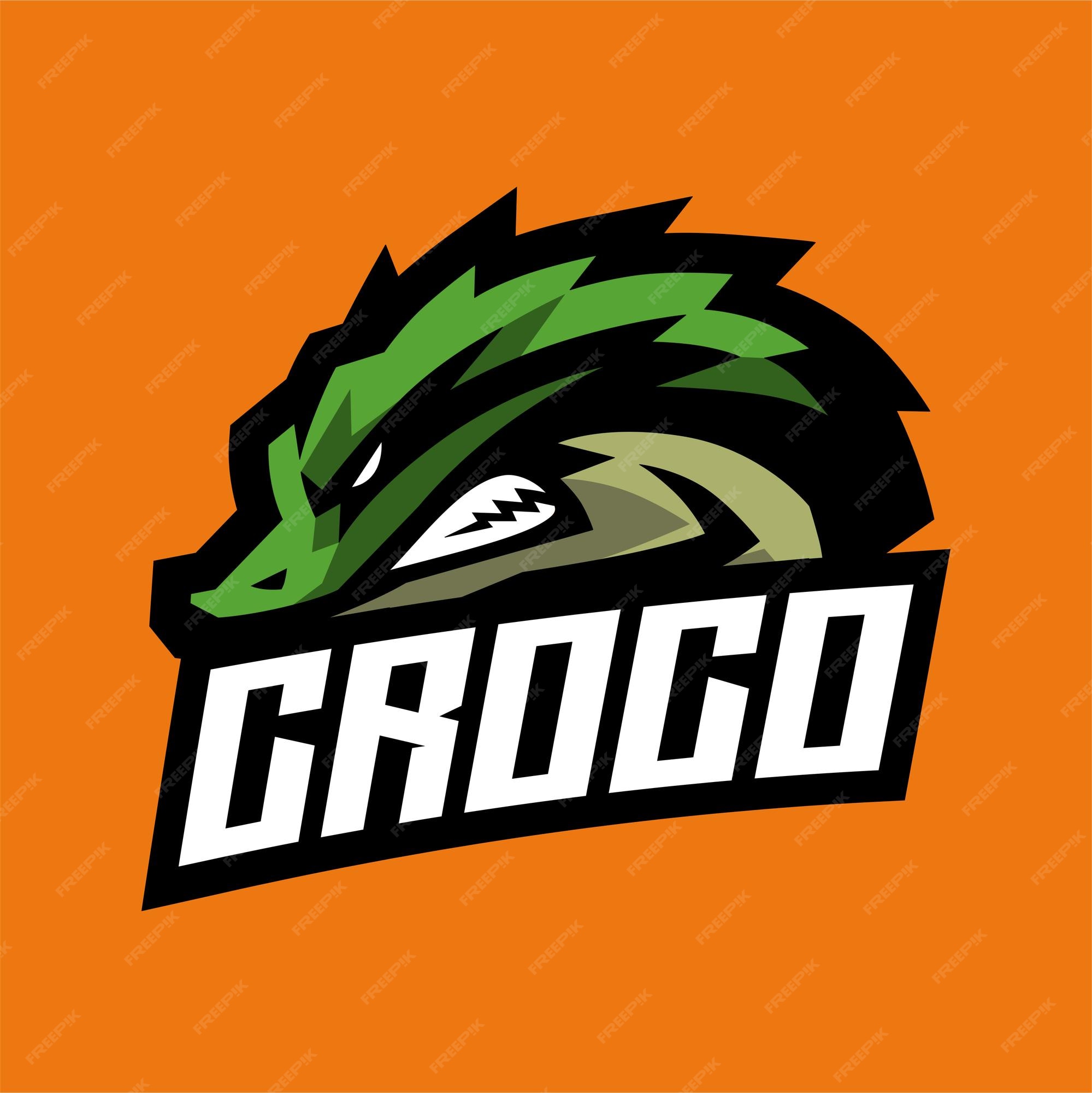 Premium Vector | Crocodile mascot gaming logo template