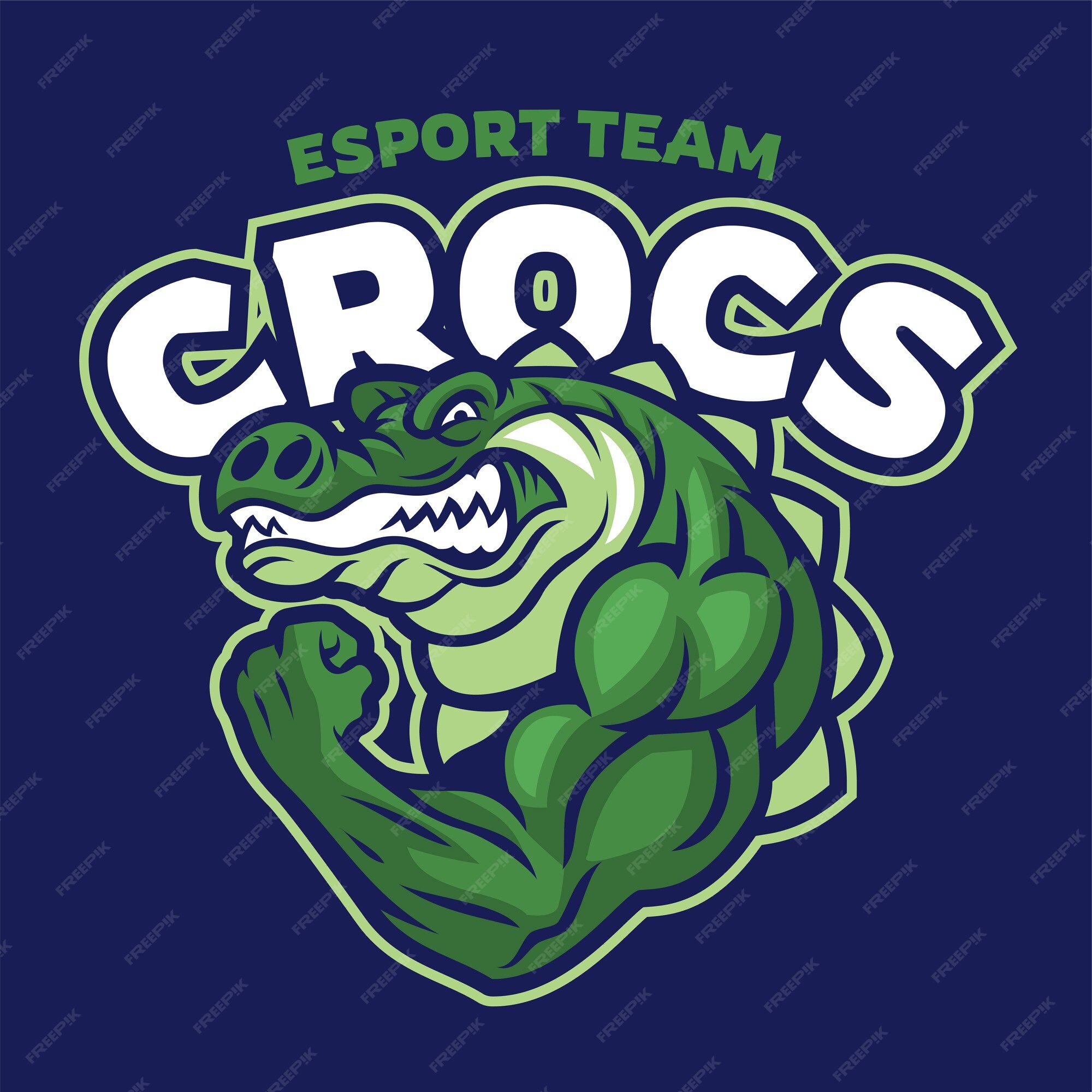 Premium Vector | Crocodile muscle mascot logo