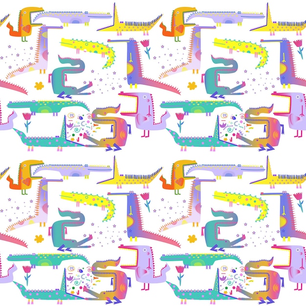 Crocodile seamless pattern