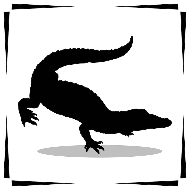 Vector crocodile silhouette illustration crocodile silhouette icon