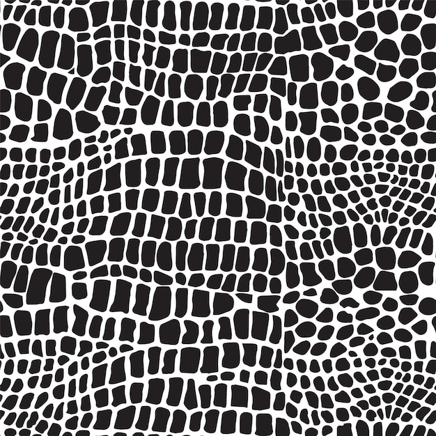 Vector crocodile skin effect seamless vector illustration pattern isolated on white background