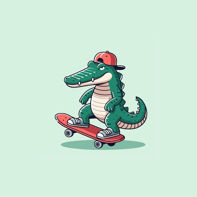 Vector crocodile style design logo mascot