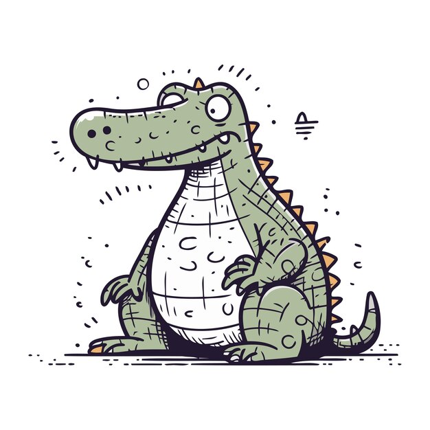 Vector crocodile vector illustration cute cartoon crocodile