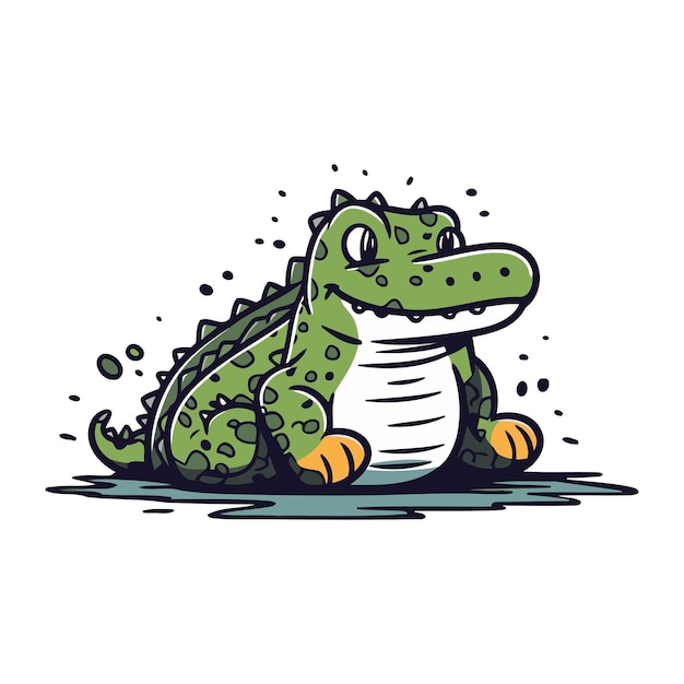 Vector crocodile vector illustration cute cartoon crocodile