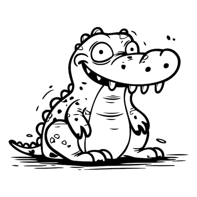 Vector crocodile vector illustration cute cartoon crocodile