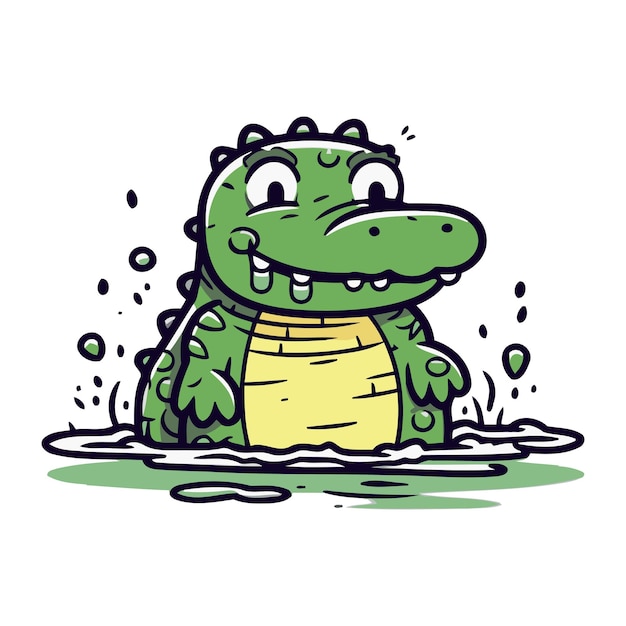 Vector crocodile vector illustration cute crocodile cartoon