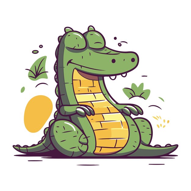 Vector crocodile vector illustration of a cute crocodile