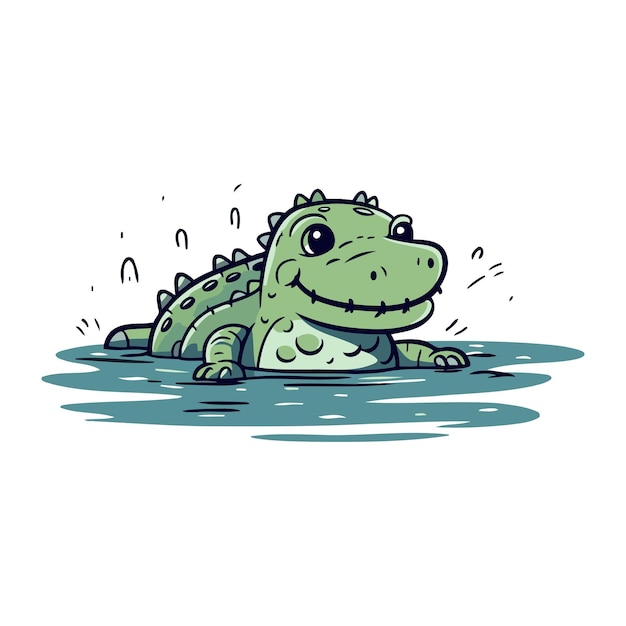 Vector crocodile vector illustration of a cute crocodile