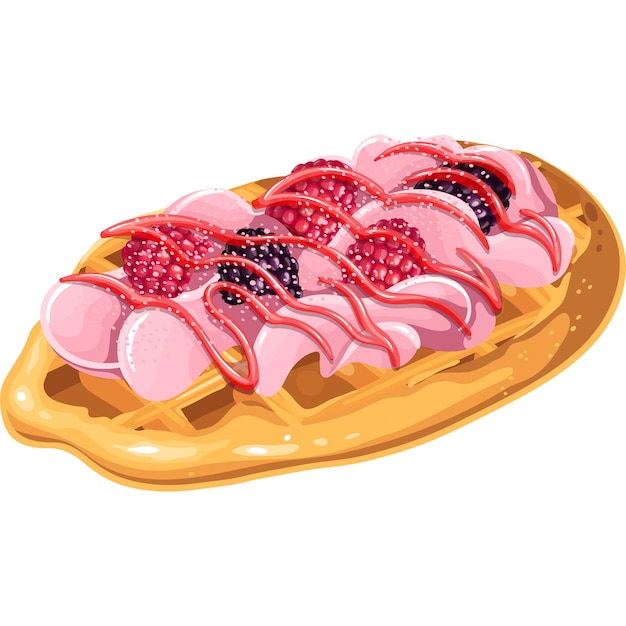 Vector croffle croissant waffle korean pastry