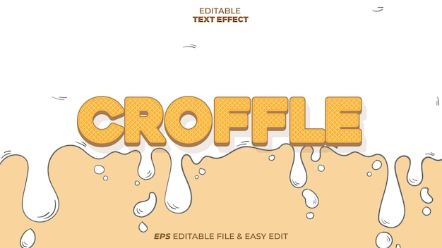 Vettore effetto di testo modificabile croffle easy edit